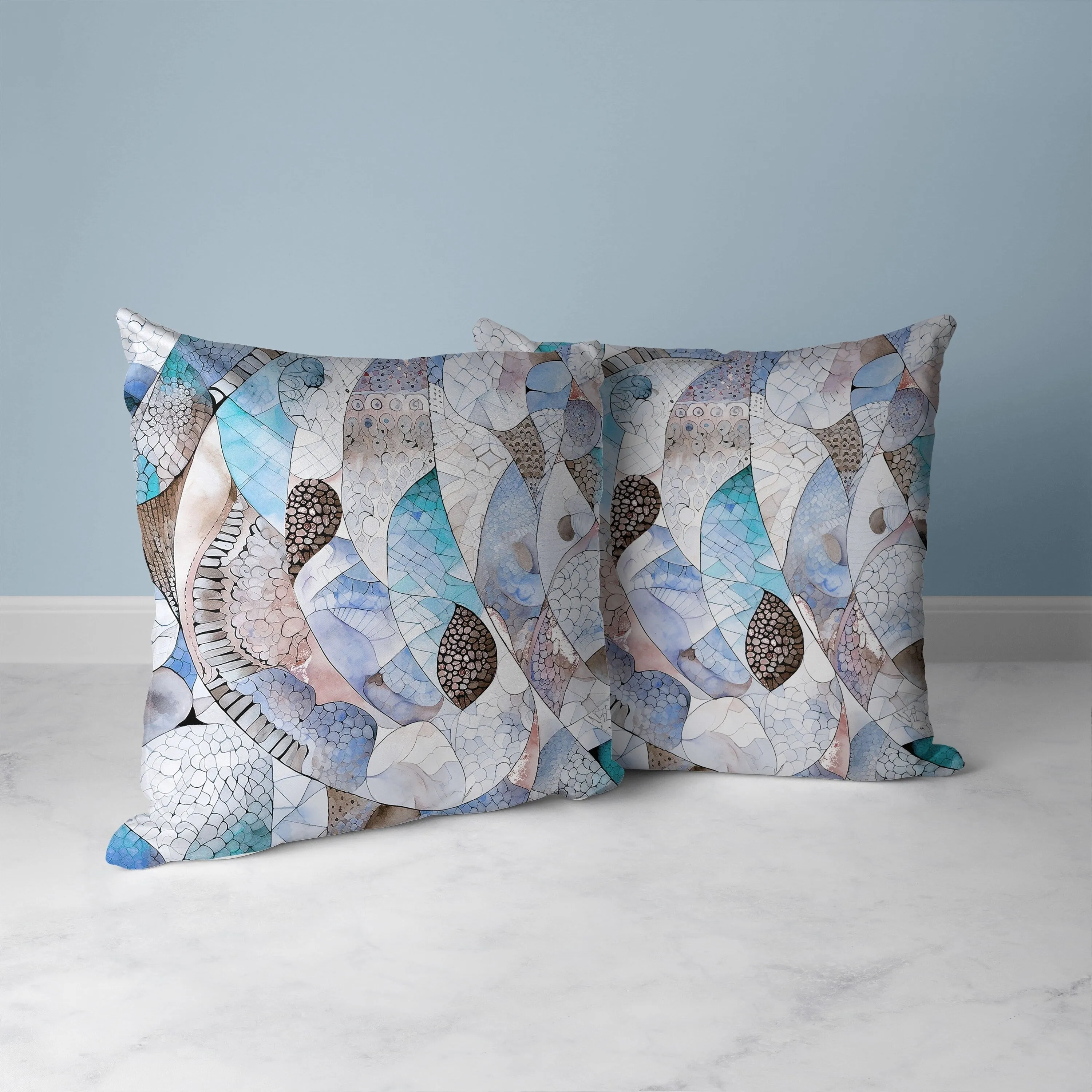 Rock Heaven Faux Suede Reversible Throw Pillow Blue and Brown