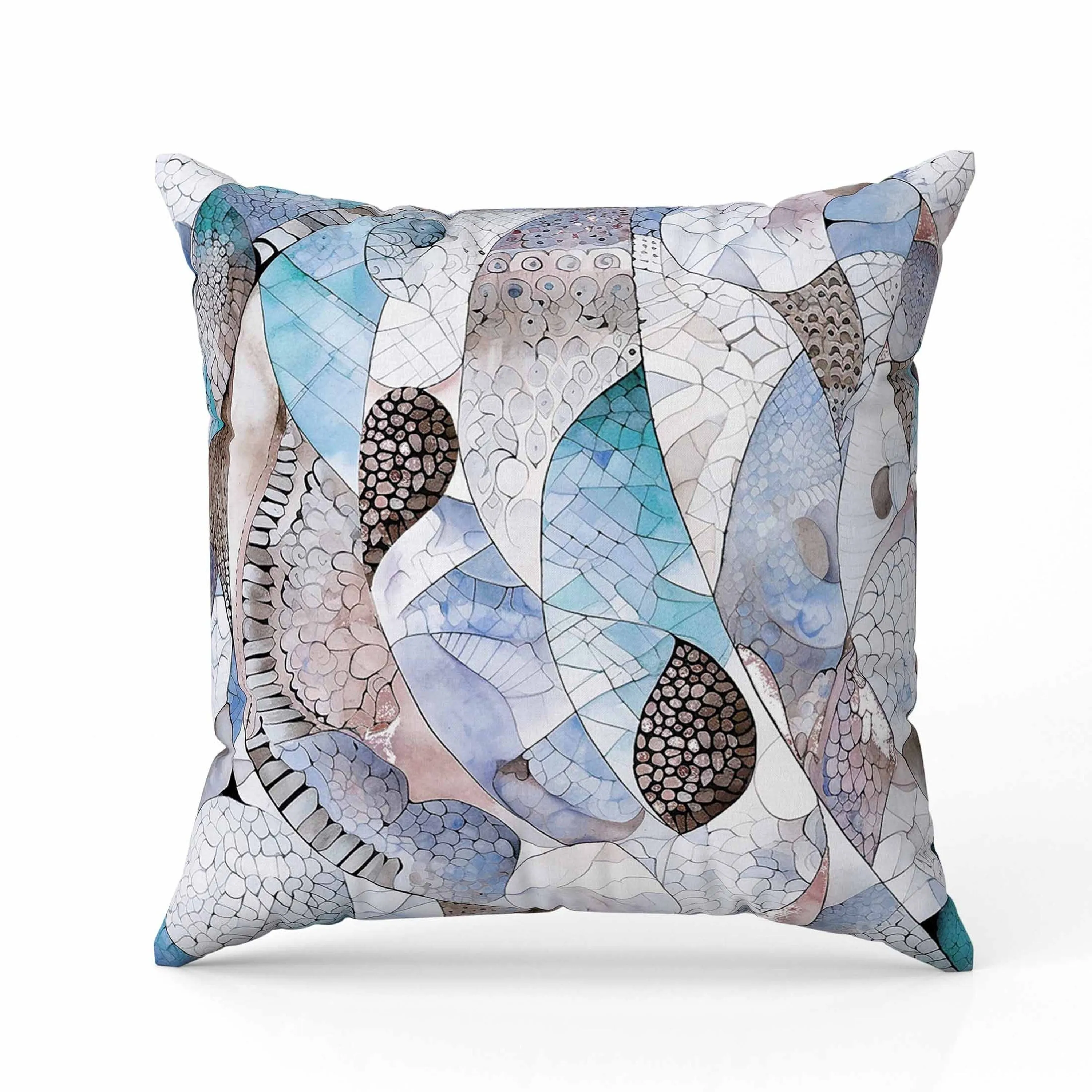 Rock Heaven Faux Suede Reversible Throw Pillow Blue and Brown