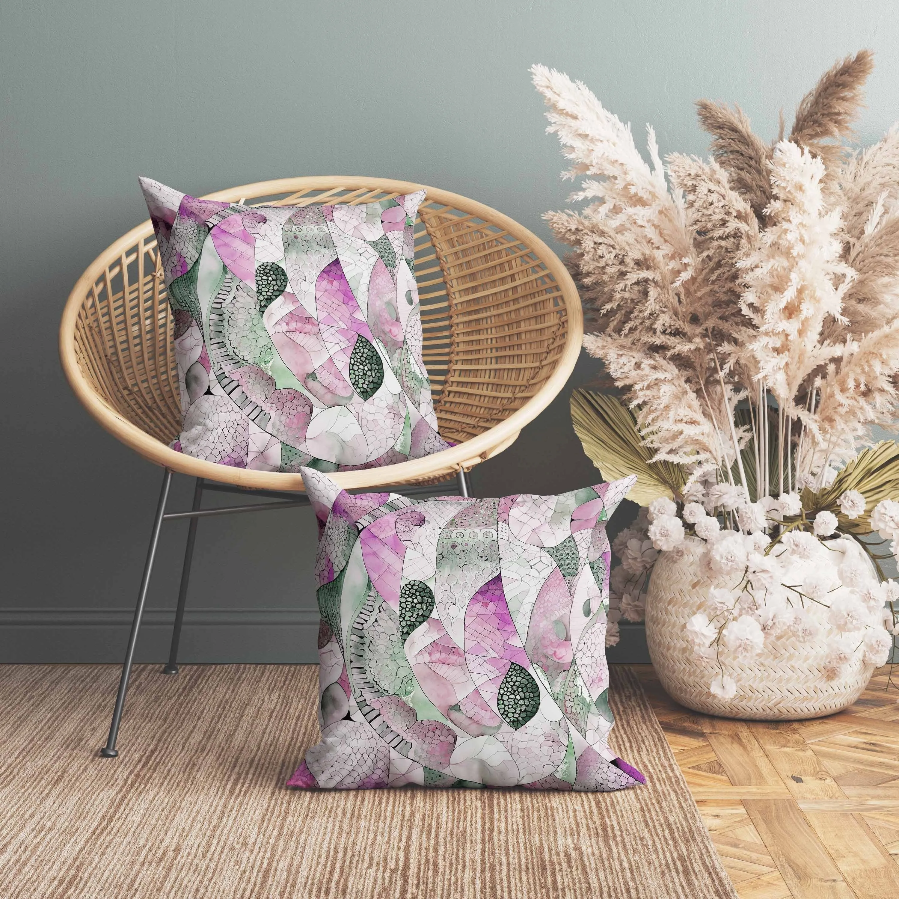 Rock Heaven Faux Suede Reversible Throw Pillow Purple and Green