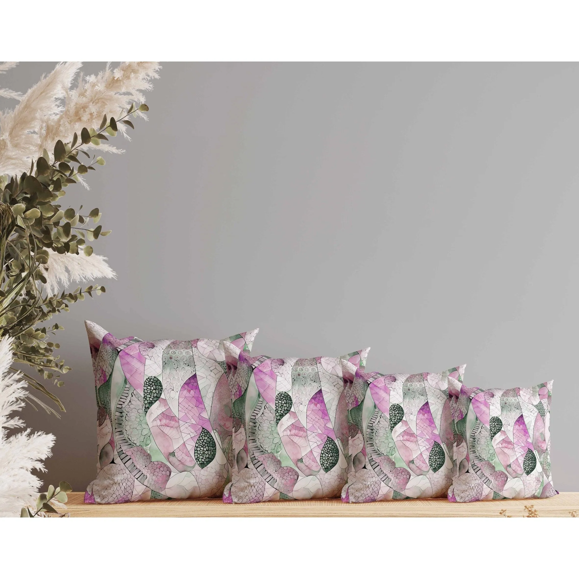 Rock Heaven Faux Suede Reversible Throw Pillow Purple and Green