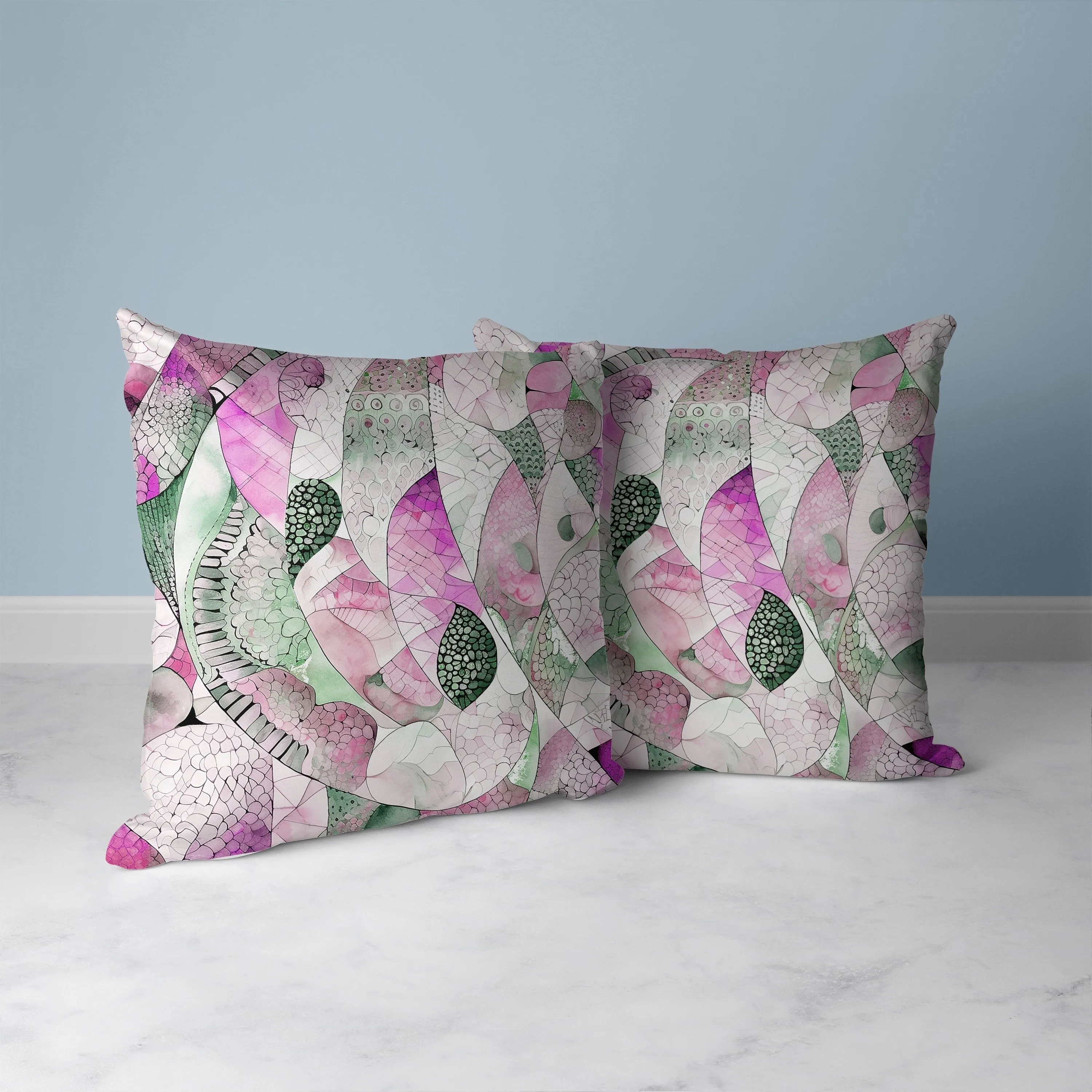 Rock Heaven Faux Suede Reversible Throw Pillow Purple and Green