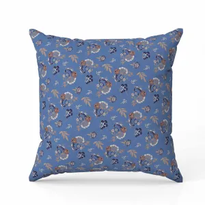 Rose Dreams Faux Suede Reversible Throw Pillow Blue and Orange