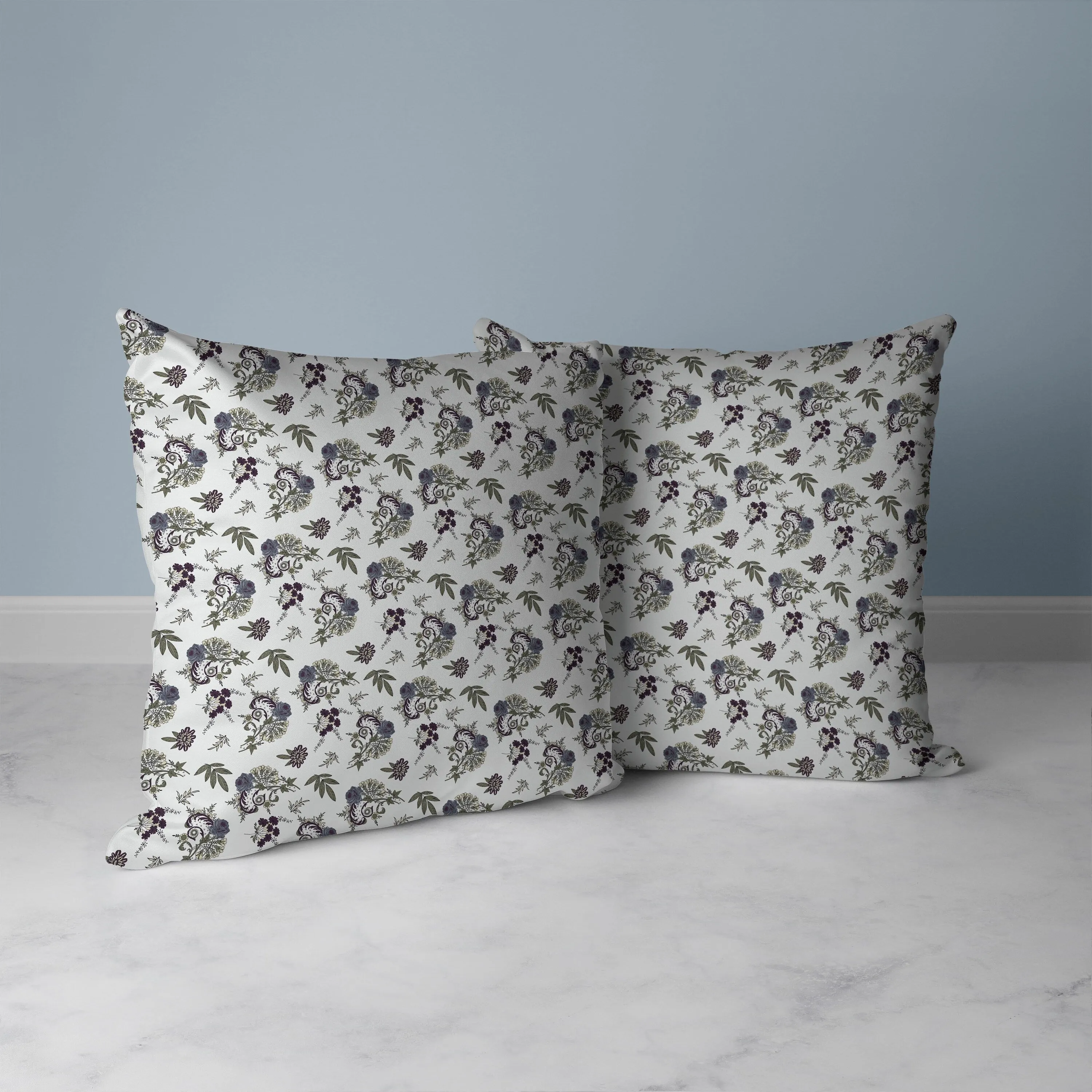 Rose Dreams Faux Suede Reversible Throw Pillow White and Green