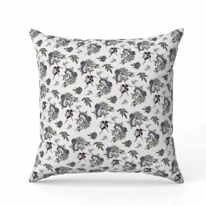 Rose Dreams Faux Suede Reversible Throw Pillow White and Green