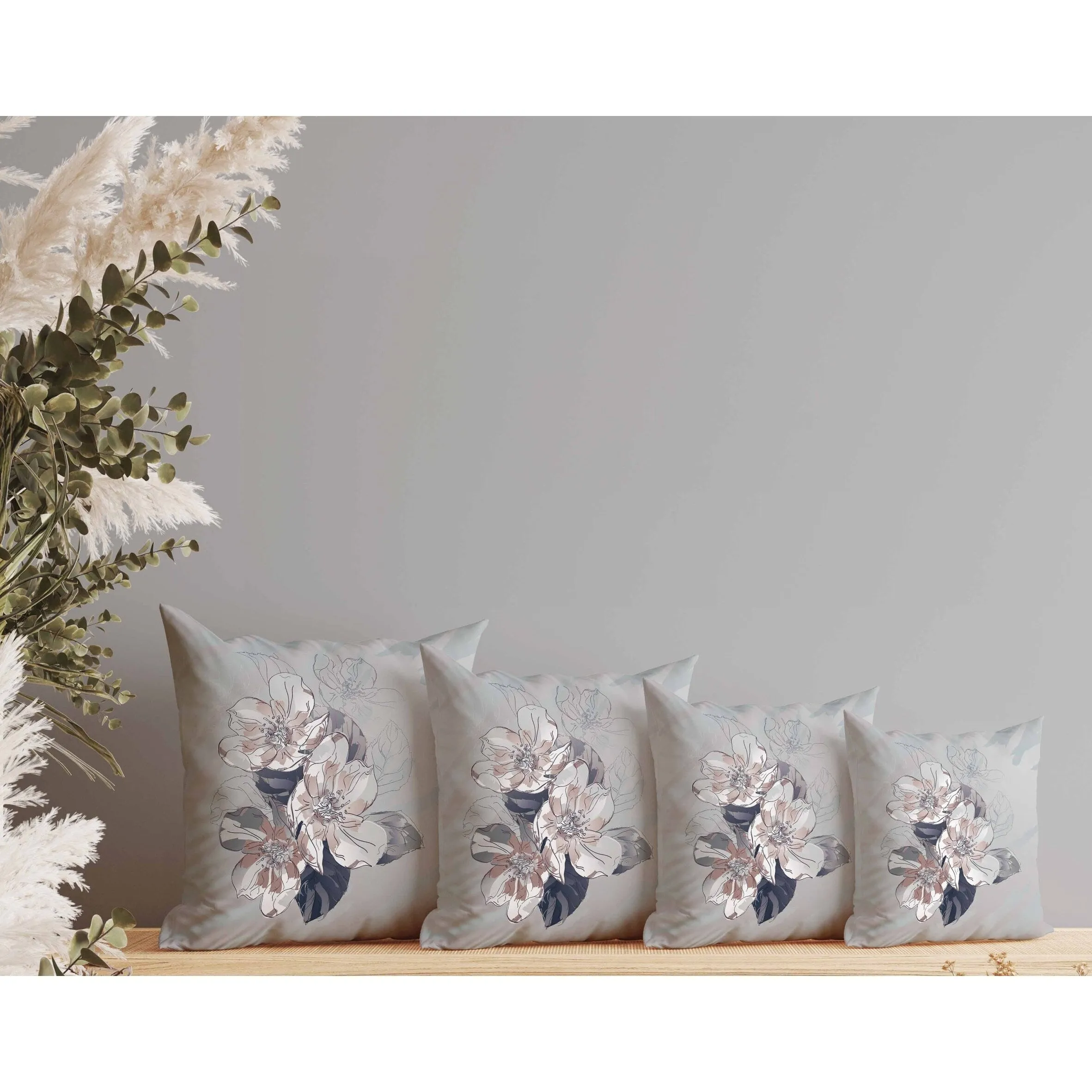 Rosemary Romance Faux Suede Reversible Throw Pillow Gray and Green