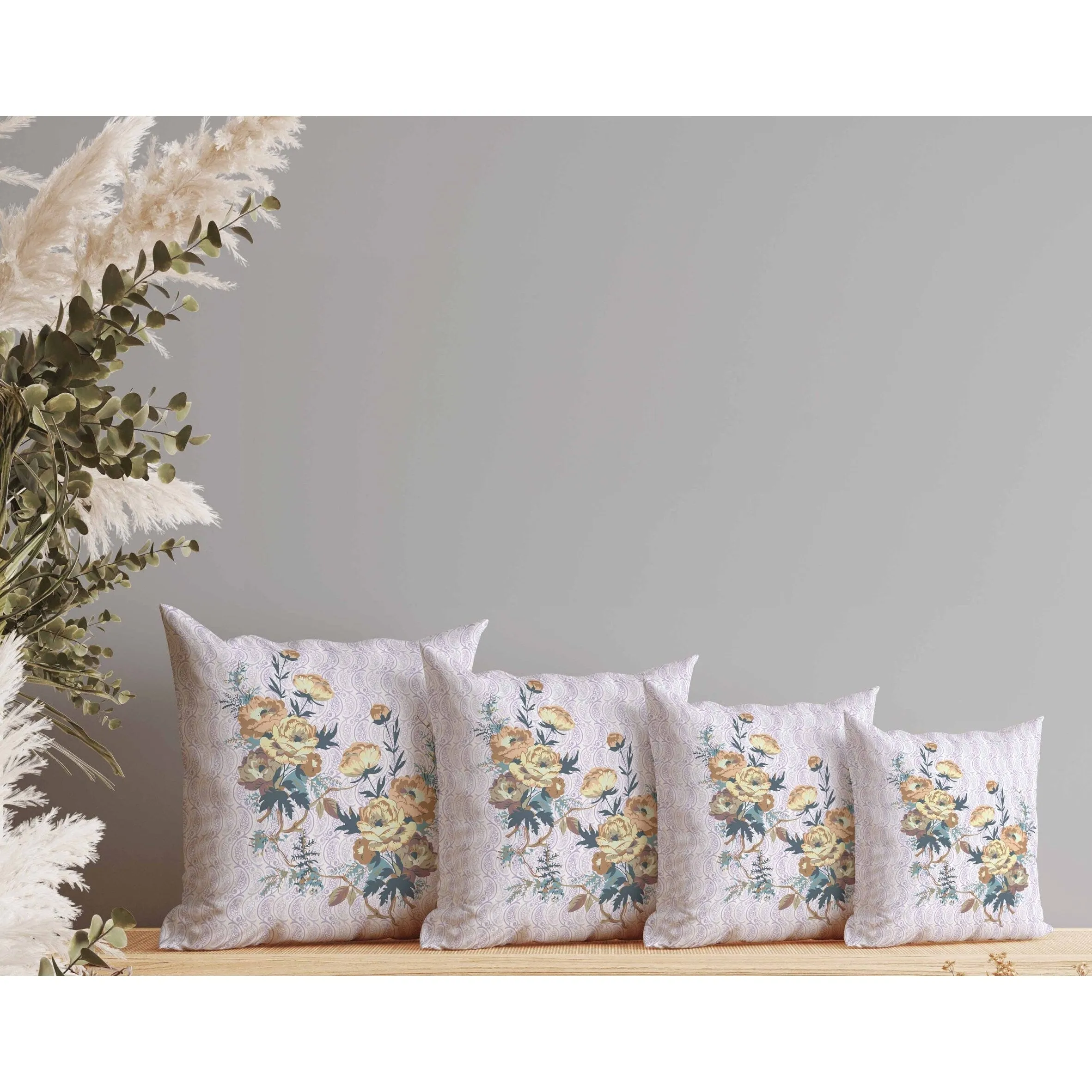 Rosemary Rosebuds Faux Suede Reversible Throw Pillow Orange and Purple