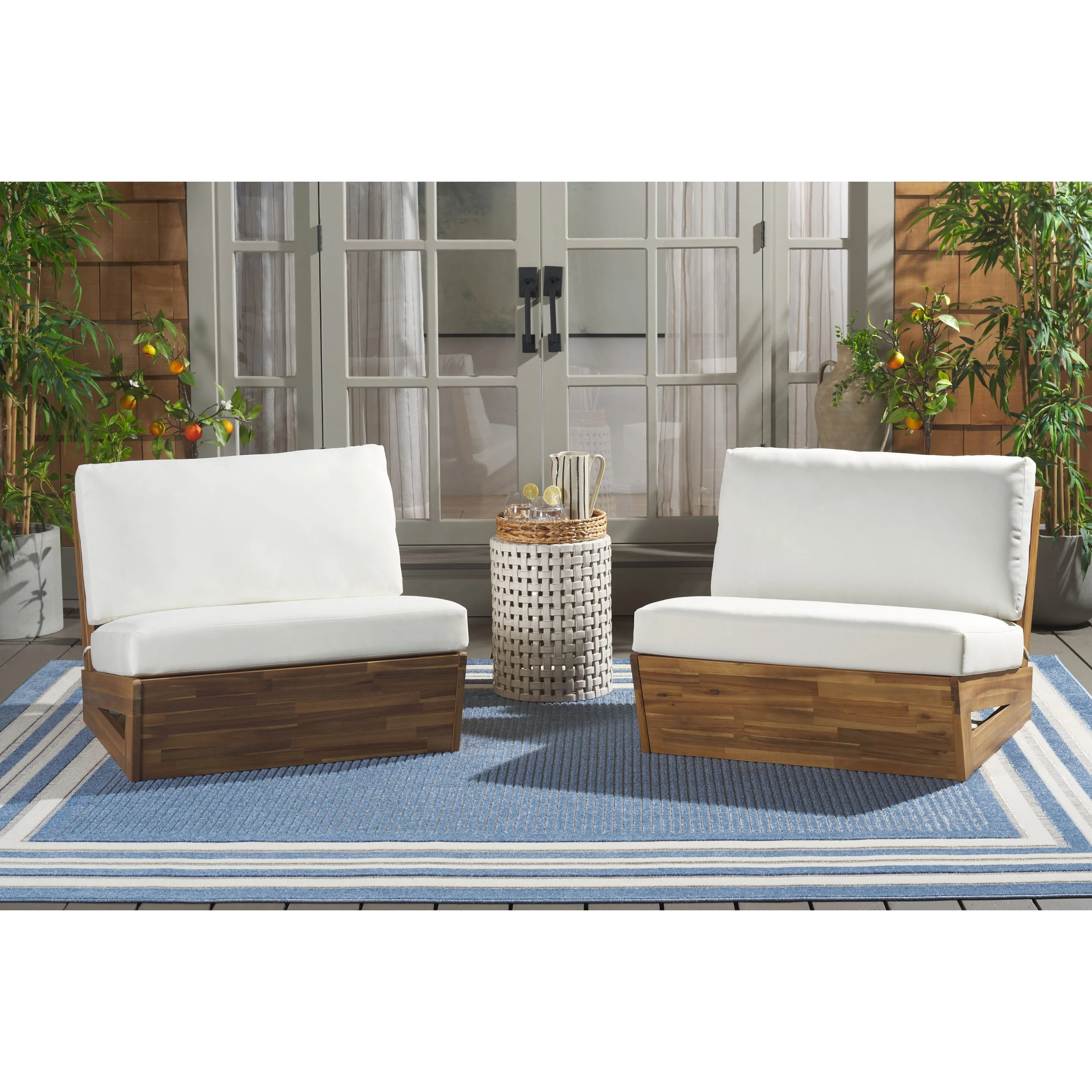 SAFAVIEH Outdoor Patio Furniture Dune Lounge Chair (Set of 2) - 33W x 34D x 24H