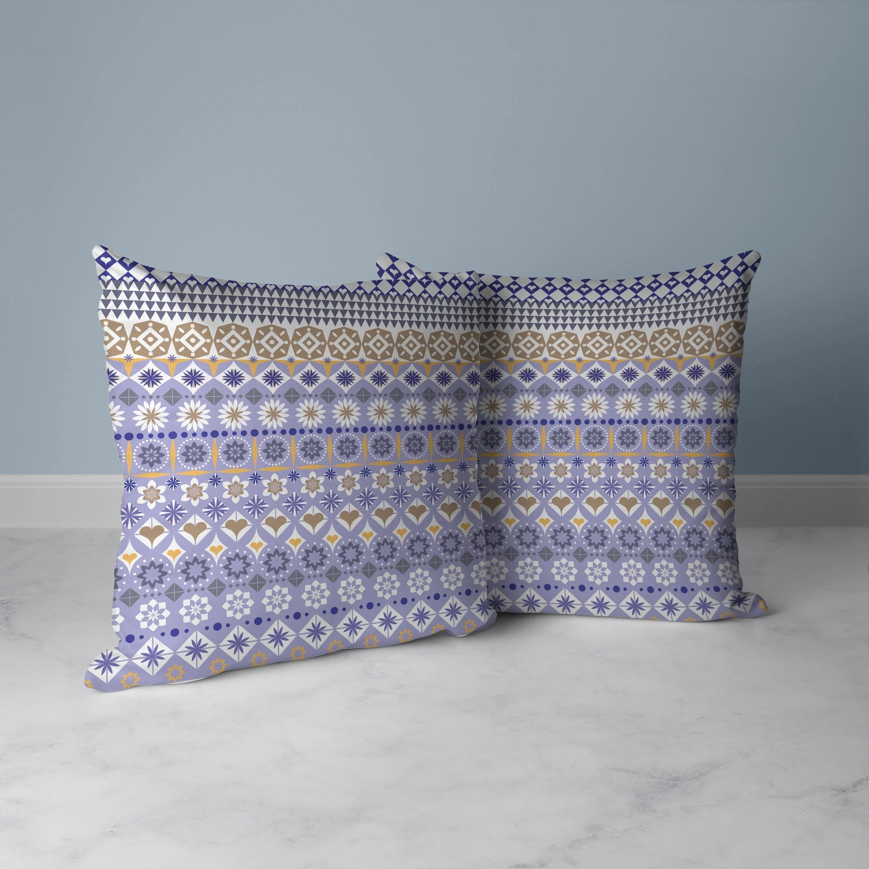Shape Synergy Faux Suede Reversible Throw Pillow Blue and Gray