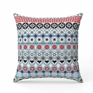 Shape Synergy Faux Suede Reversible Throw Pillow Gray and Blue