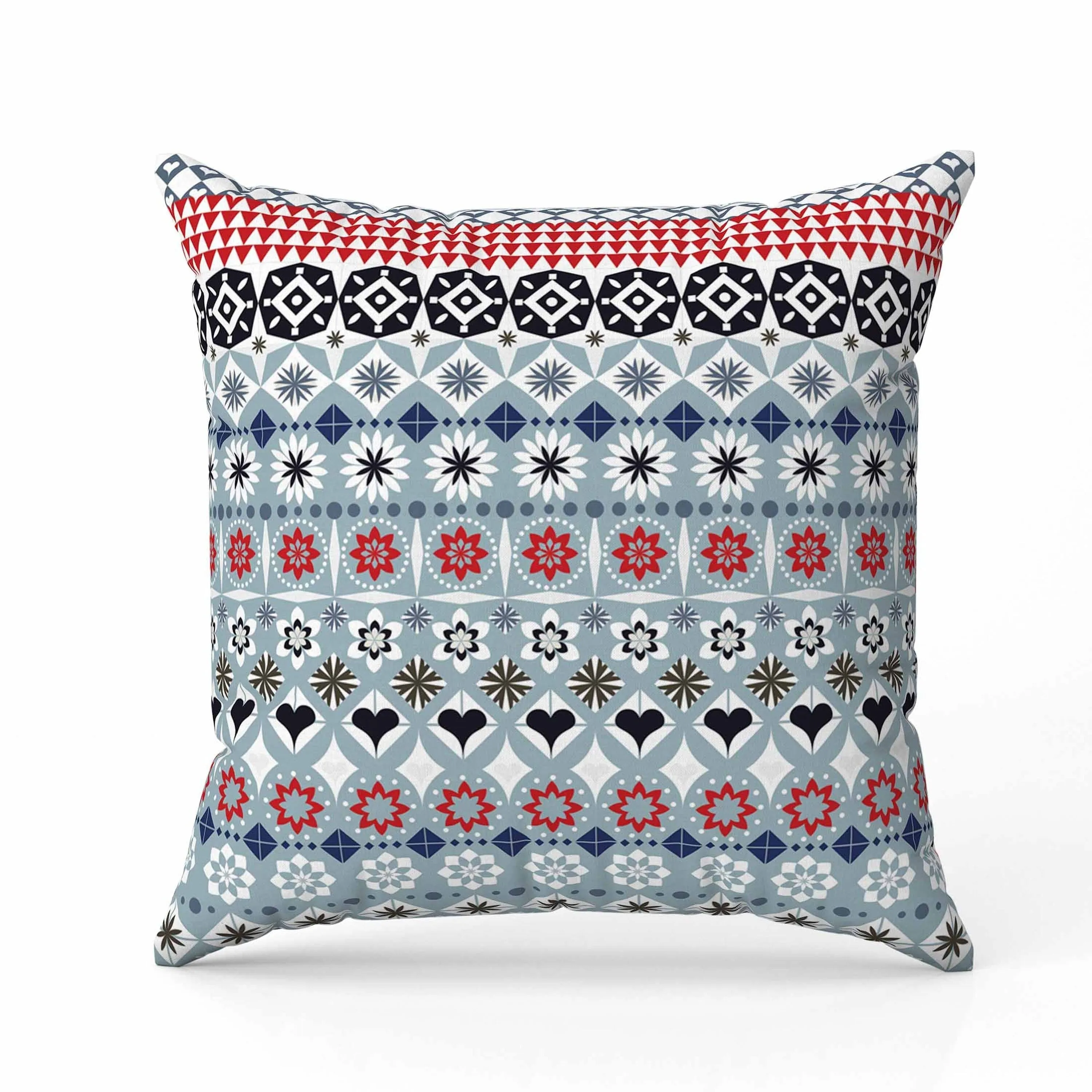 Shape Synergy Faux Suede Reversible Throw Pillow Gray and Blue