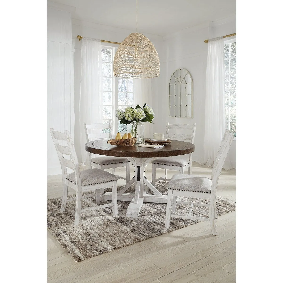 Signature Design by Ashley Valebeck Brown/White/Beige 5-Piece Dining Package