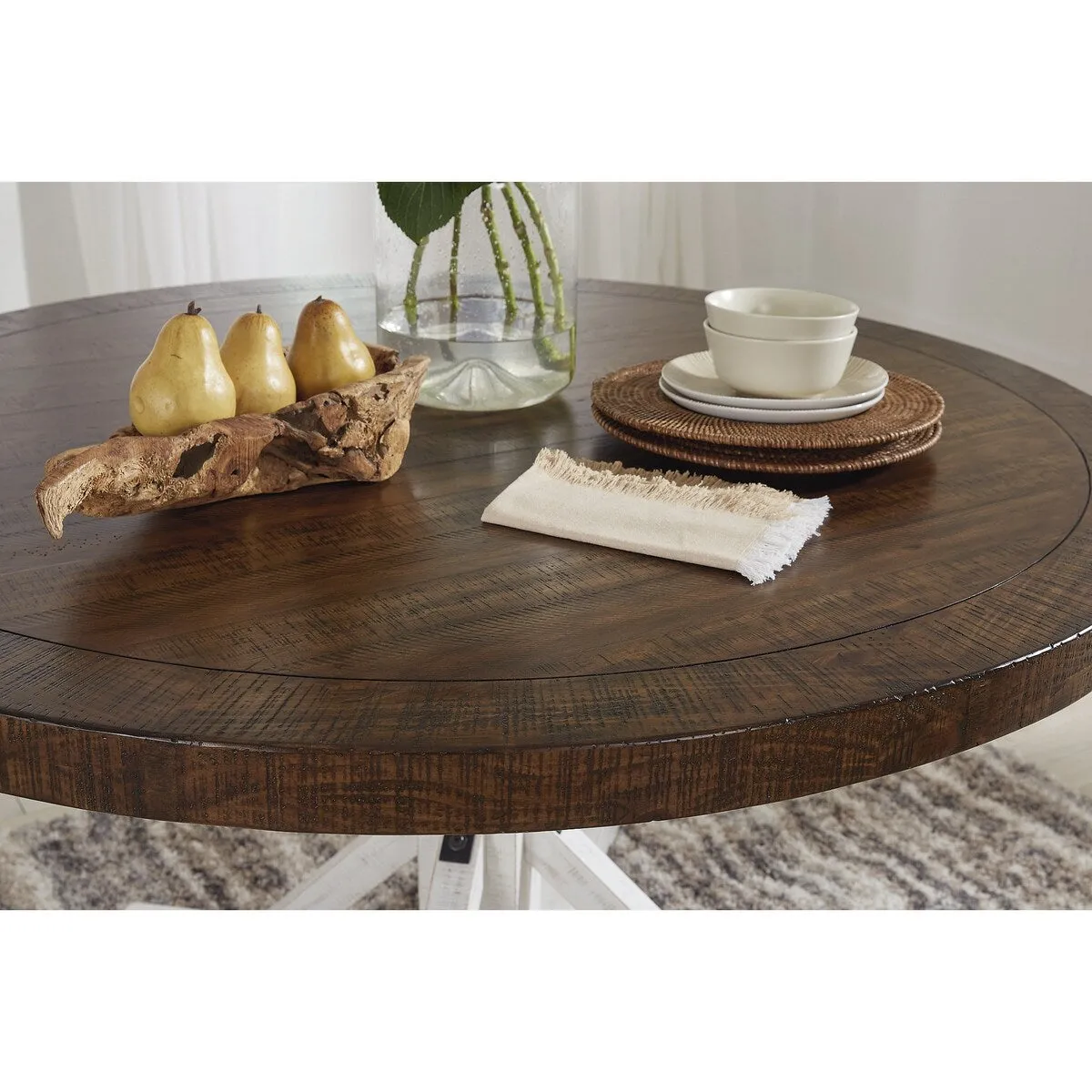 Signature Design by Ashley Valebeck Brown/White/Beige 5-Piece Dining Package