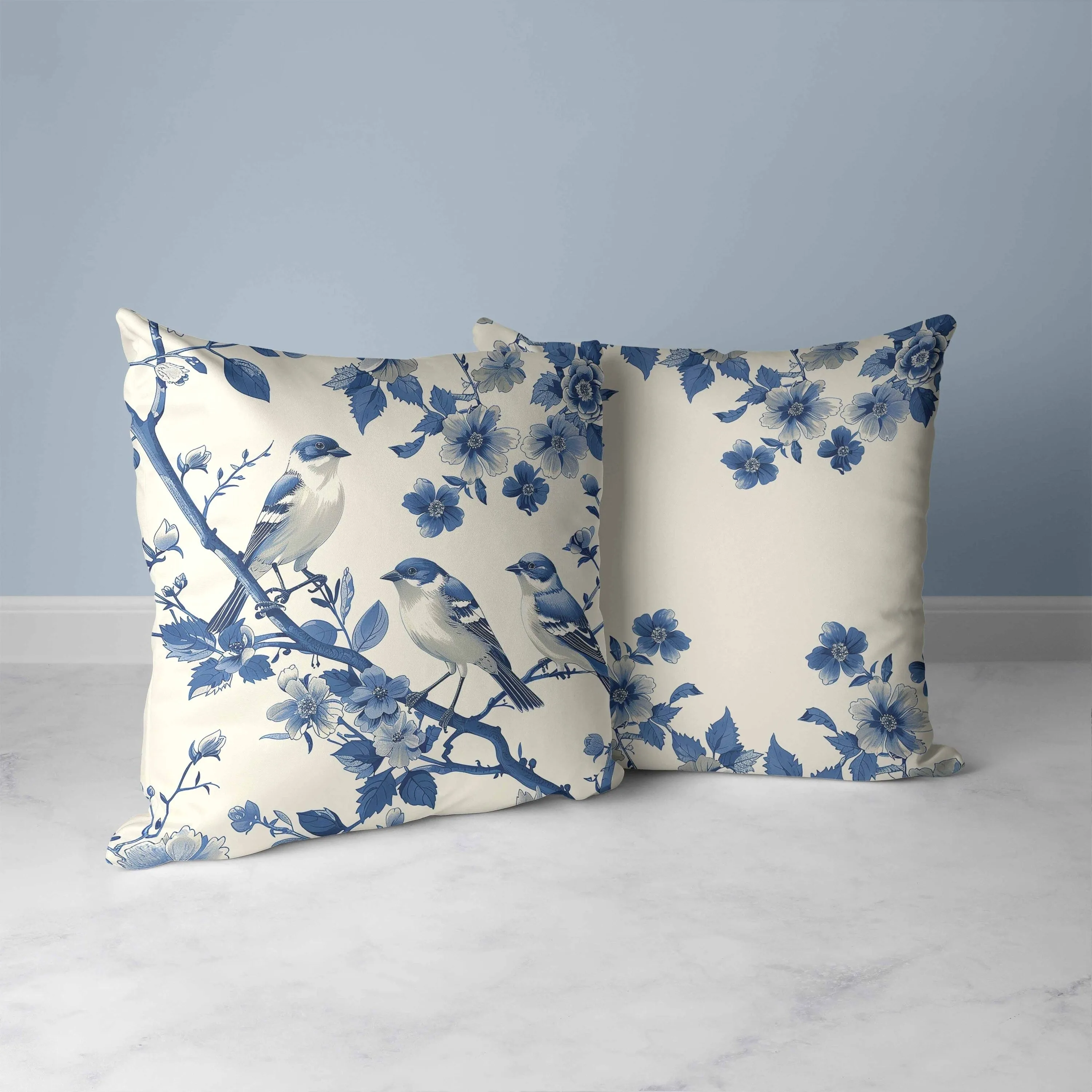 Skyline Chorus Faux Suede Reversible Throw Pillow Beige and Blue