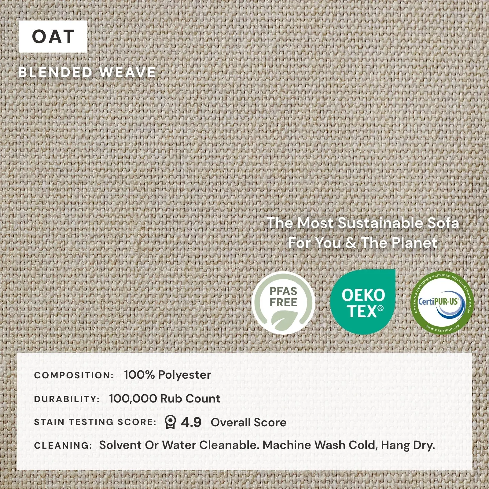 Slipcover Only - Modular Performance Armchair & Ottoman | Blended Weave in Oat