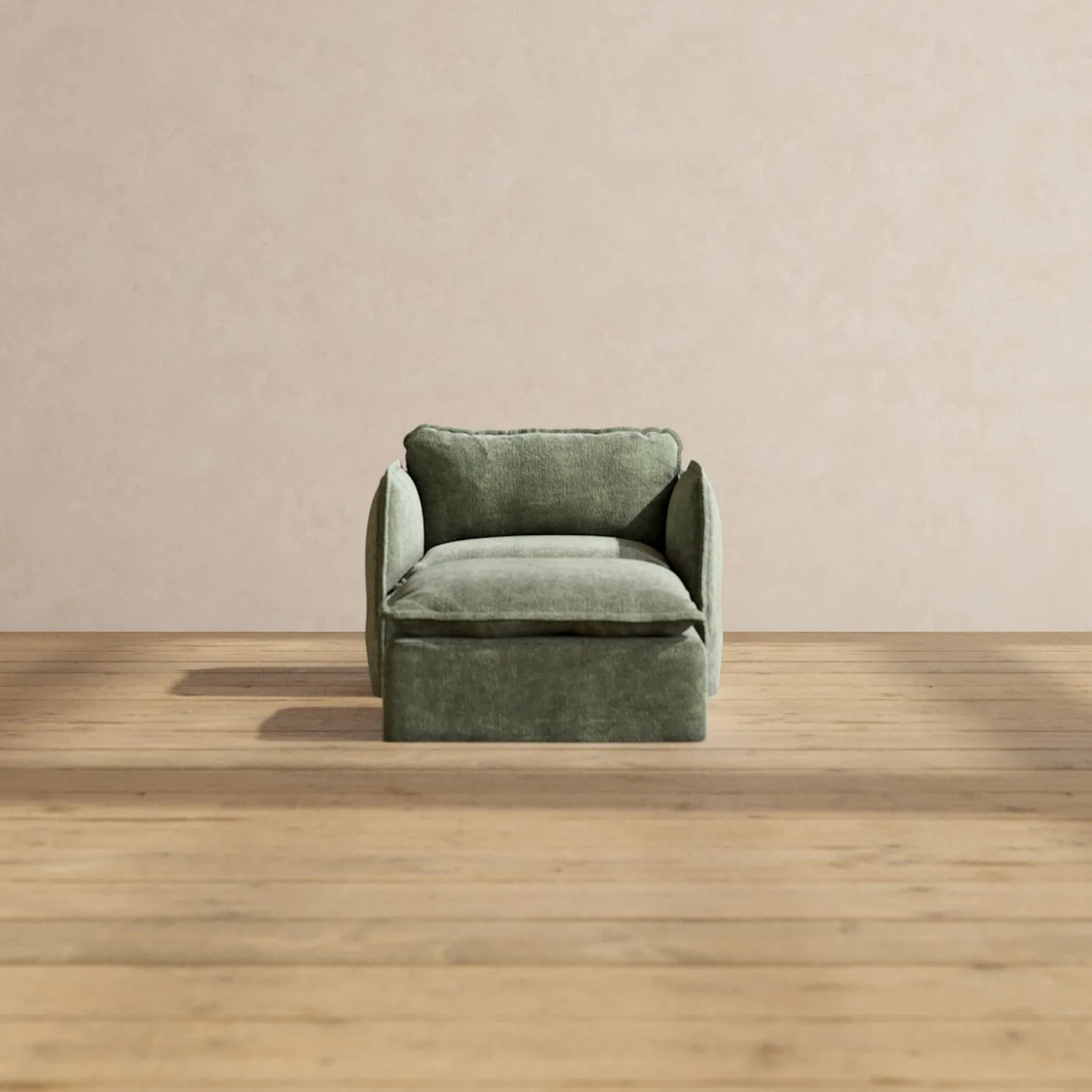 Slipcover Only - Modular Performance Armchair & Ottoman | Heirloom Velvet in Willow