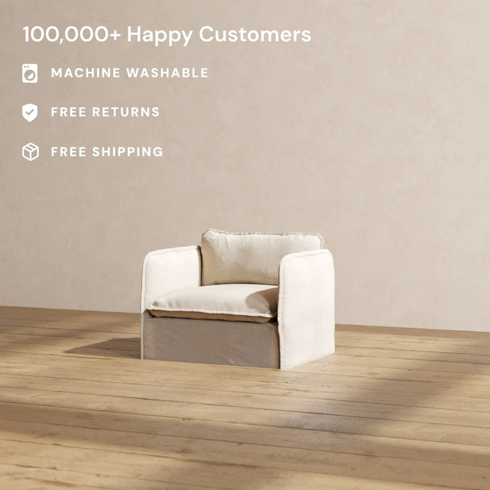 Slipcover Only - Modular Performance Armchair | Blended Weave in Oat