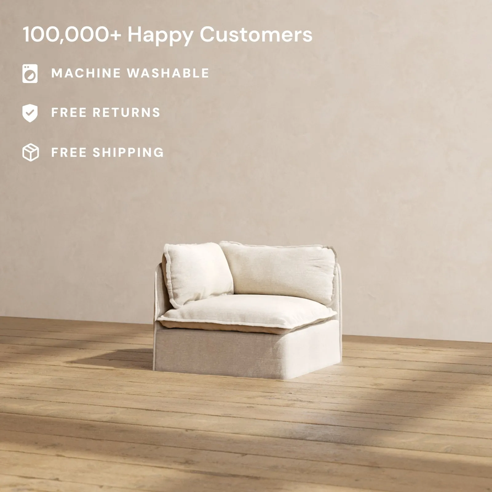 Slipcover Only - Modular Performance End Chair | Blended Weave in Oat