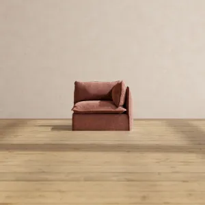Slipcover Only - Modular Performance End Chair | Heirloom Velvet in Chestnut