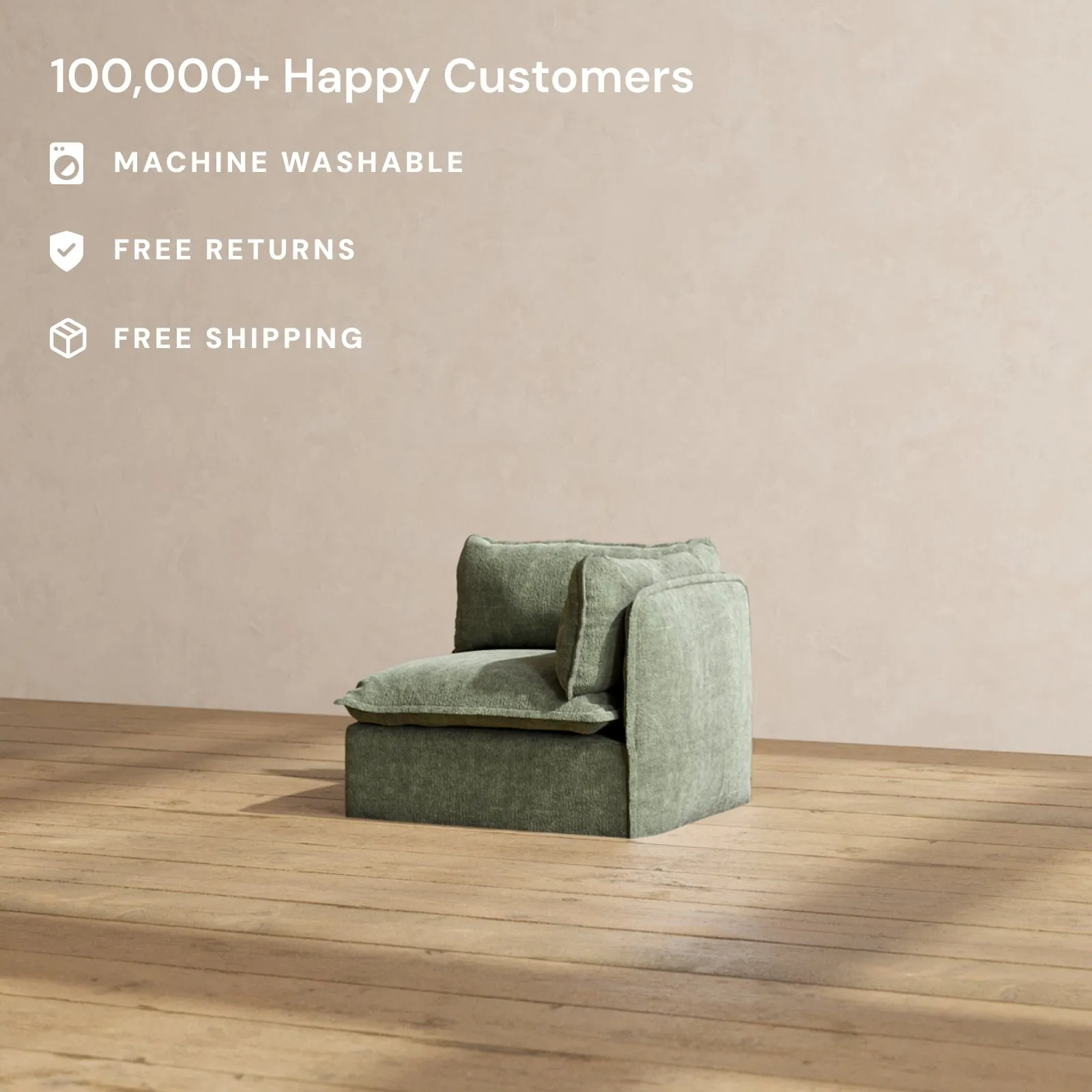 Slipcover Only - Modular Performance End Chair | Heirloom Velvet in Willow