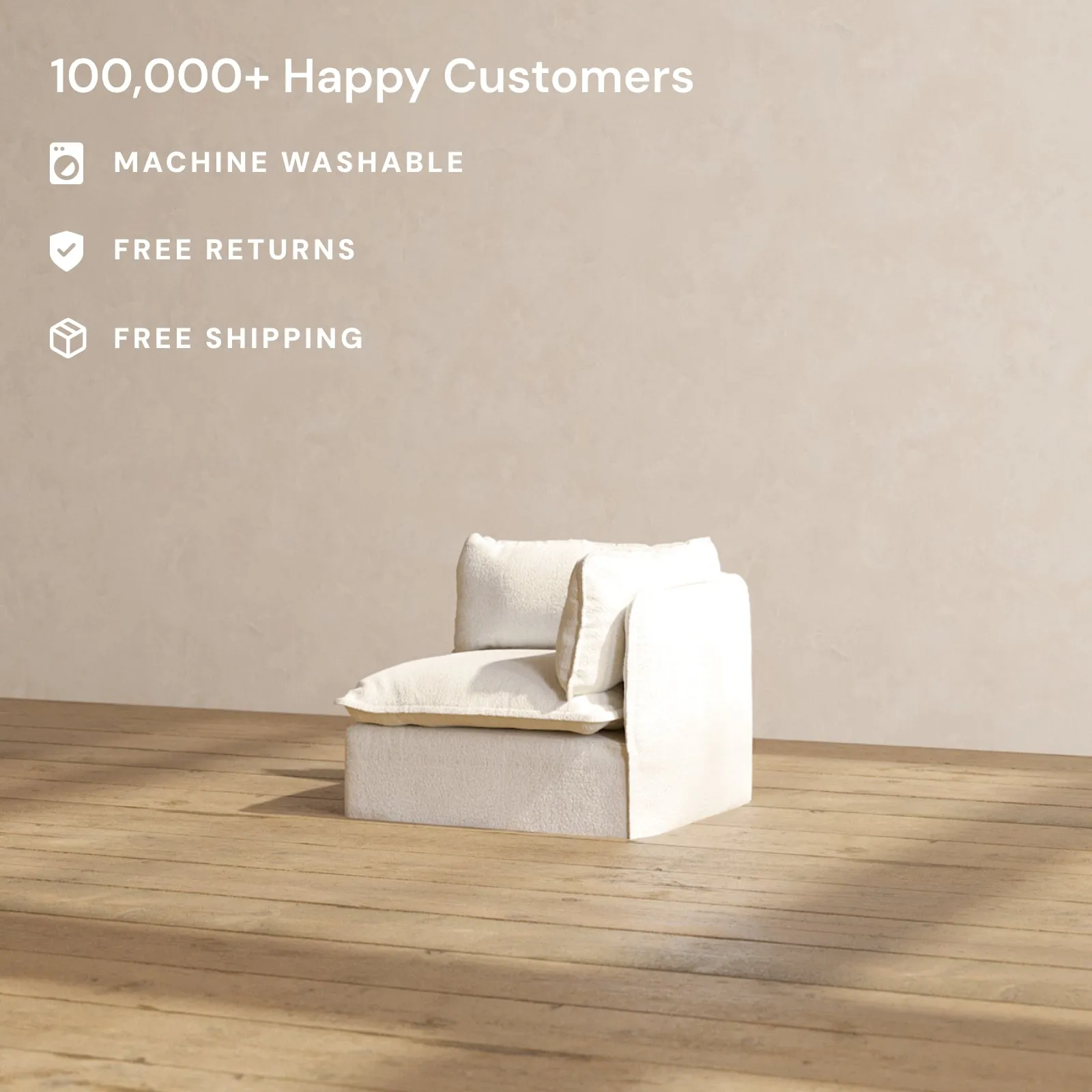 Slipcover Only - Modular Performance End Chair | Knit Boucle in Mousse