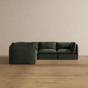 Slipcover Only - Modular Washable 5-Seater Corner Sectional in Olivine