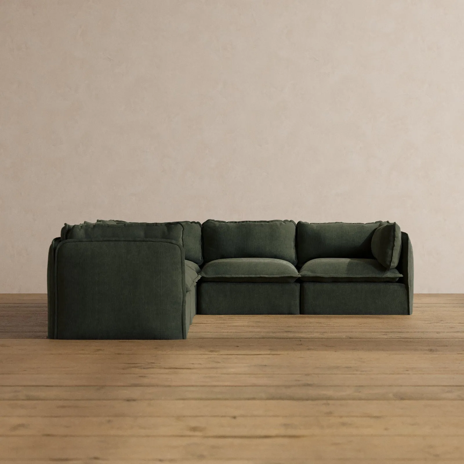 Slipcover Only - Modular Washable 5-Seater Corner Sectional in Olivine