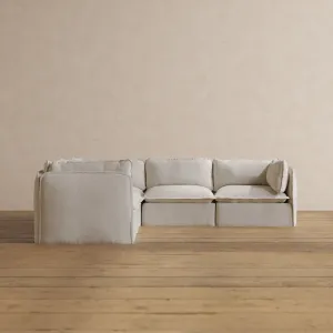 Slipcover Only - Modular Washable 5-Seater Corner Sectional in Powder