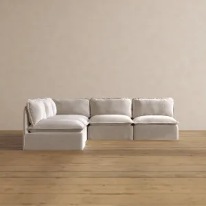 Slipcover Only - Modular Washable 5-Seater Open-Ends Corner Sectional in Mist