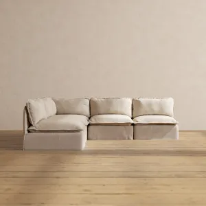 Slipcover Only - Modular Washable 5-Seater Open-Ends Corner Sectional in Oat
