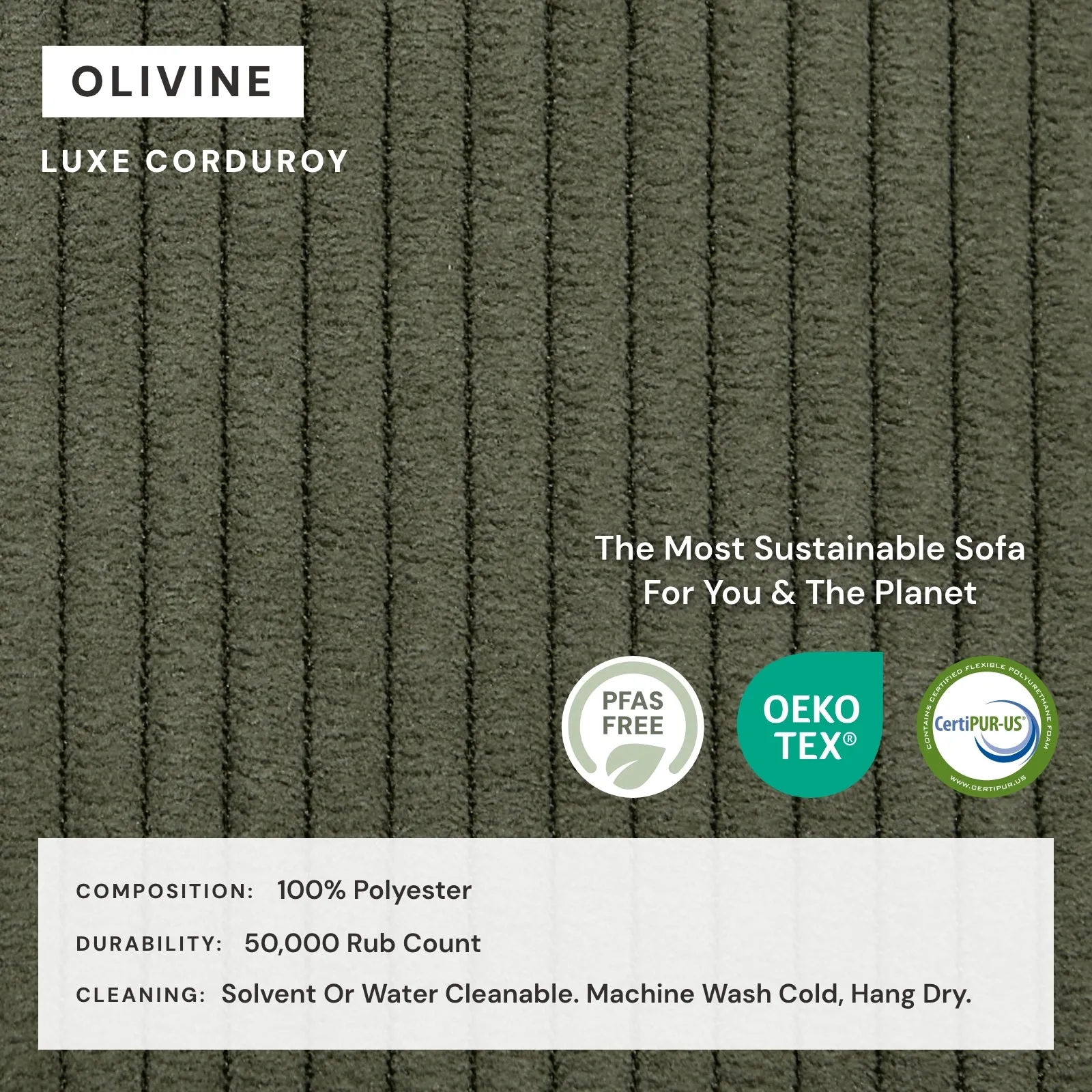 Slipcover Only - Modular Washable 5-Seater Open-Ends Corner Sectional in Olivine