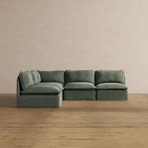 Slipcover Only - Modular Washable 5-Seater Open-Ends Corner Sectional in Willow