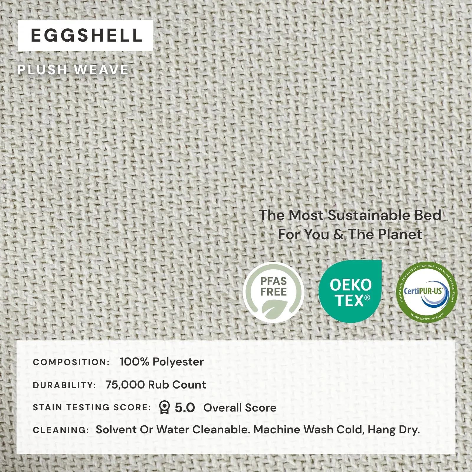 Slipcover Only - Modular Washable 6-Seater Open-Ends U-Sectional   Ottoman in Eggshell