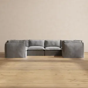 Slipcover Only - Modular Washable 6-Seater U-Sectional in Ash