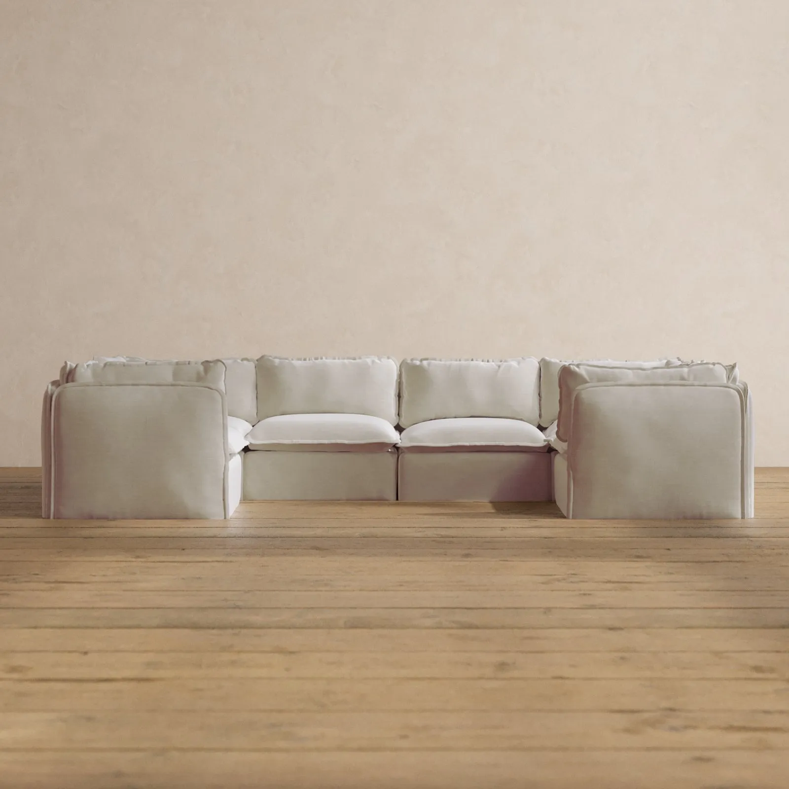 Slipcover Only - Modular Washable 6-Seater U-Sectional in Coco
