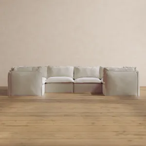 Slipcover Only - Modular Washable 6-Seater U-Sectional in Coco
