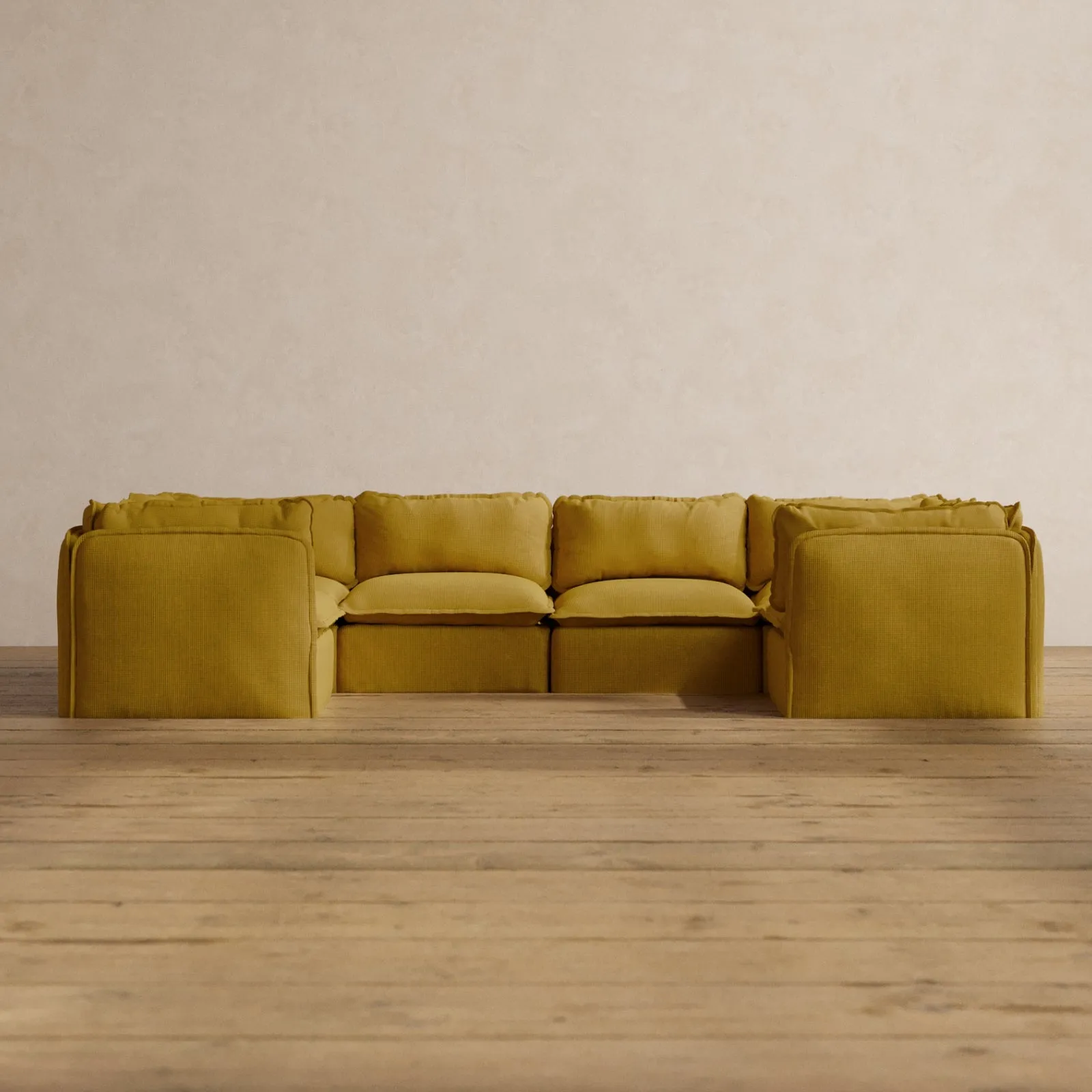Slipcover Only - Modular Washable 6-Seater U-Sectional in Kiiro