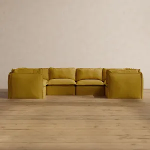 Slipcover Only - Modular Washable 6-Seater U-Sectional in Kiiro