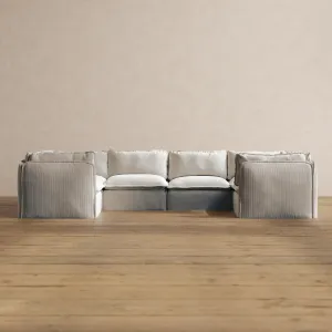 Slipcover Only - Modular Washable 6-Seater U-Sectional in Milk