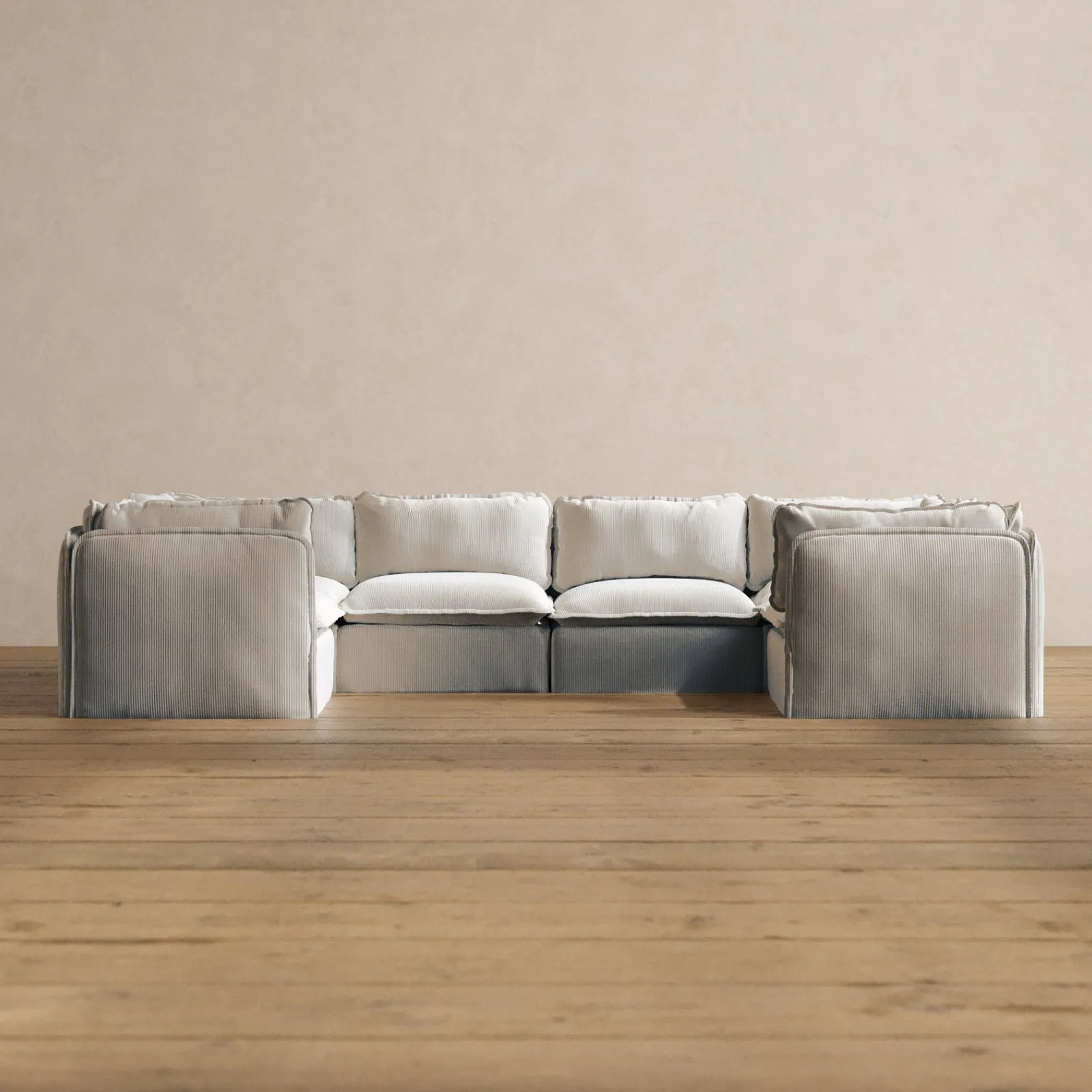 Slipcover Only - Modular Washable 6-Seater U-Sectional in Milk
