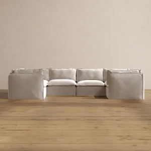 Slipcover Only - Modular Washable 6-Seater U-Sectional in Mist