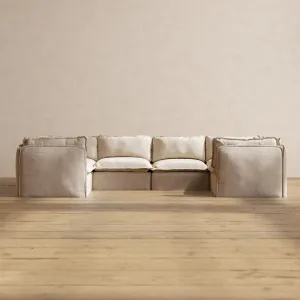 Slipcover Only - Modular Washable 6-Seater U-Sectional in Oat