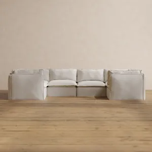 Slipcover Only - Modular Washable 6-Seater U-Sectional in Powder