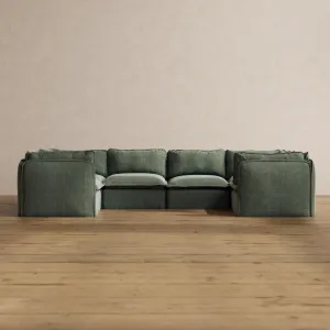 Slipcover Only - Modular Washable 6-Seater U-Sectional in Willow