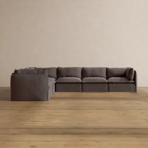 Slipcover Only - Modular Washable 7-Seater Corner Sectional in Caviar