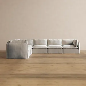 Slipcover Only - Modular Washable 7-Seater Corner Sectional in Milk