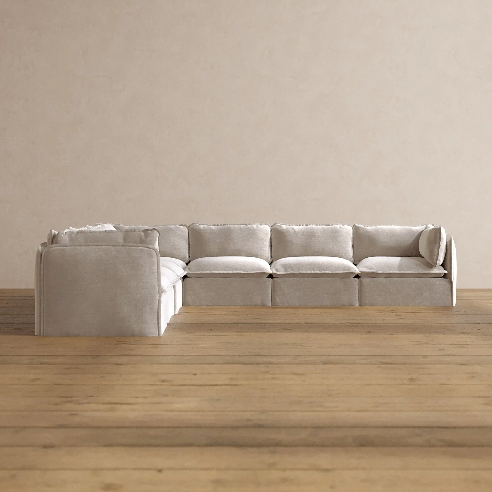 Slipcover Only - Modular Washable 7-Seater Corner Sectional in Mist