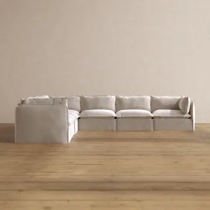 Slipcover Only - Modular Washable 7-Seater Corner Sectional in Mist