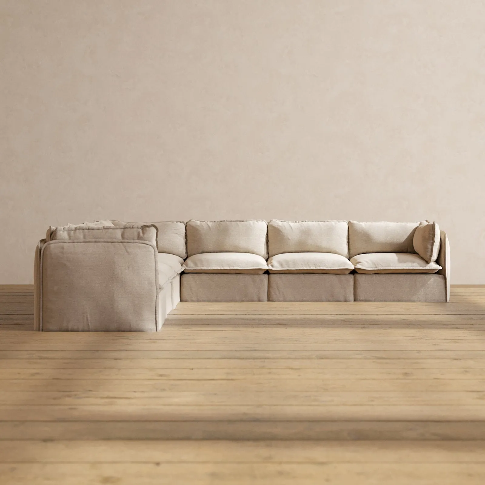 Slipcover Only - Modular Washable 7-Seater Corner Sectional in Oat