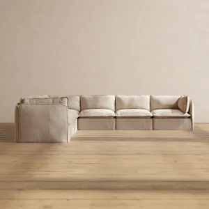 Slipcover Only - Modular Washable 7-Seater Corner Sectional in Oat
