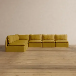 Slipcover Only - Modular Washable 7-Seater Open-Ends Corner Sectional in Kiiro